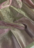 Tissue Silk Saree Silver Banarasi - 2 Tone