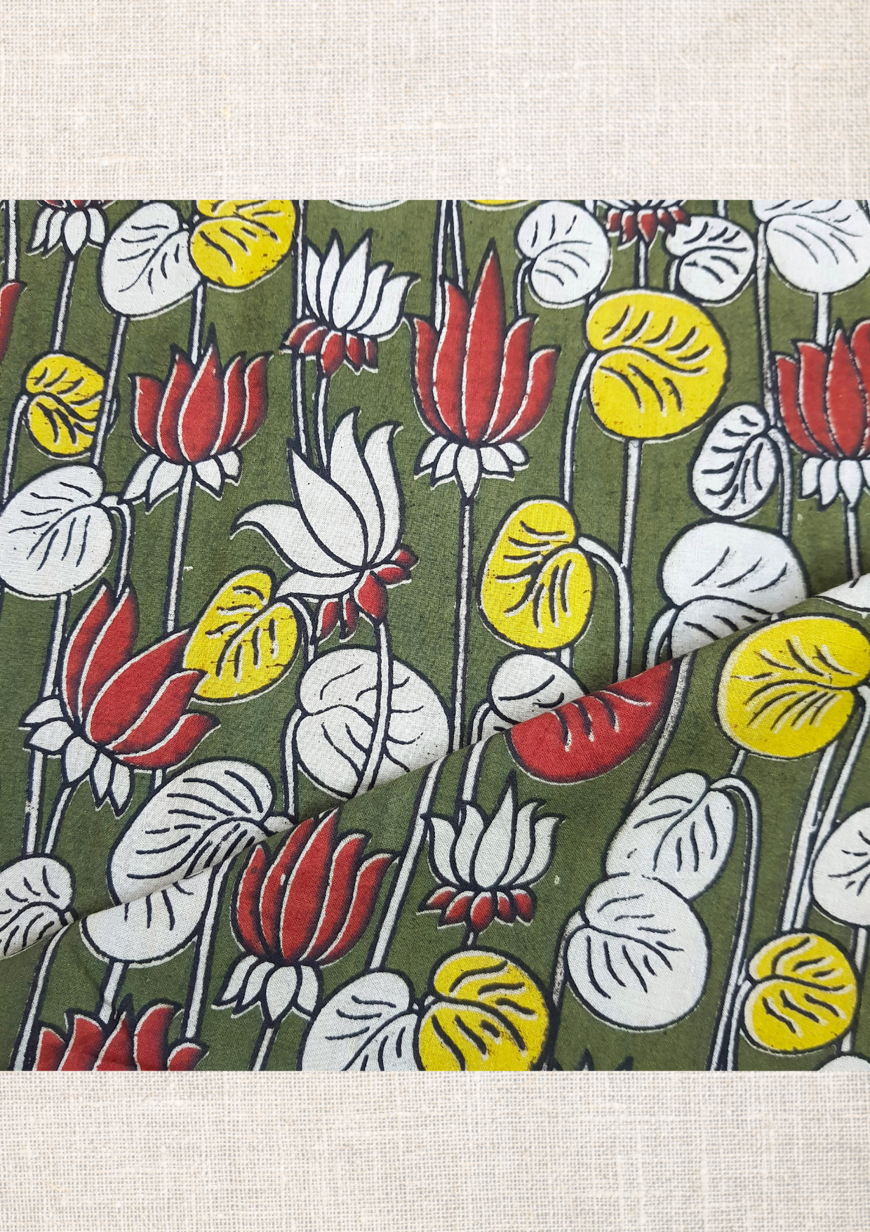 Handcrafed Kalamkari Cotton Fabric - Combo of 3