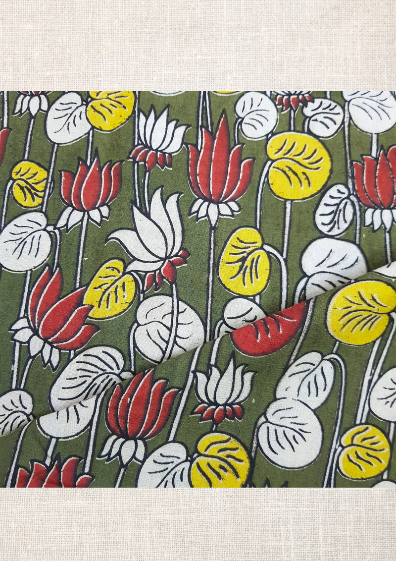 Handcrafed Kalamkari Cotton Fabric - Combo of 3