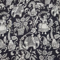 Kalamkari silk Fabric - Handcrafted