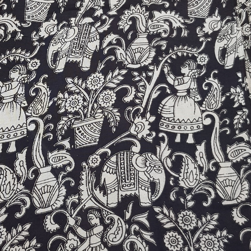 Kalamkari silk Fabric - Handcrafted