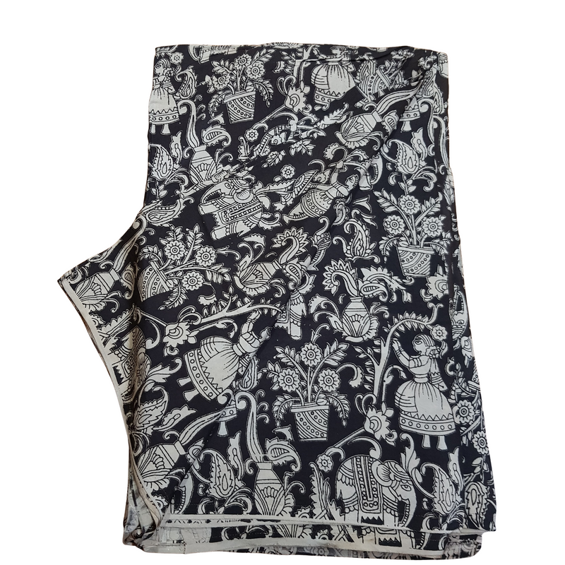 Kalamkari silk Fabric - Handcrafted