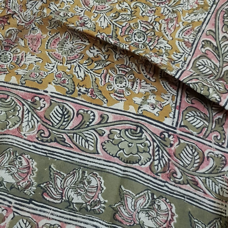 Kalamkari Block Print Dress Material – Natural Colors