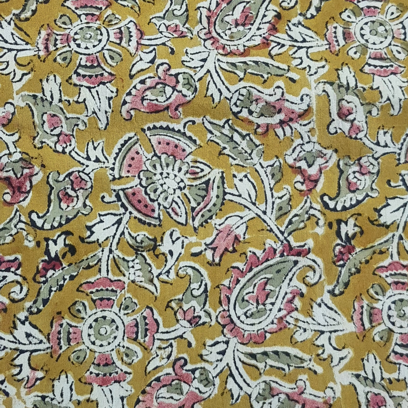 Kalamkari Block Print Dress Material – Natural Colors