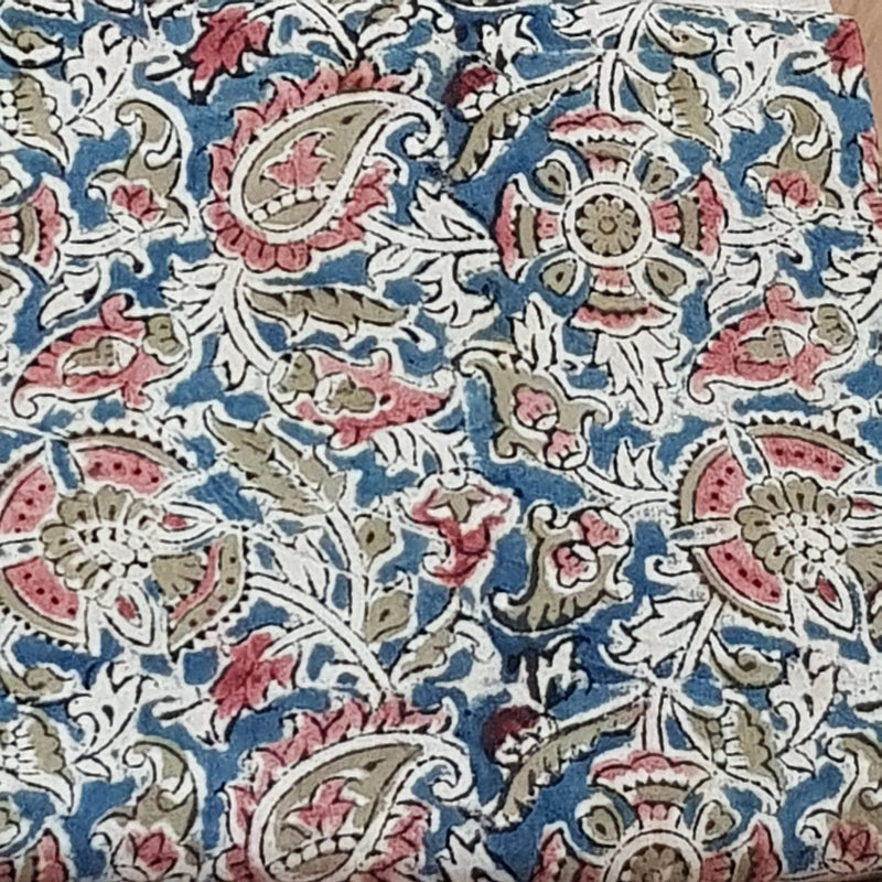 Kalamkari Block Print Dress Material – Natural Colors