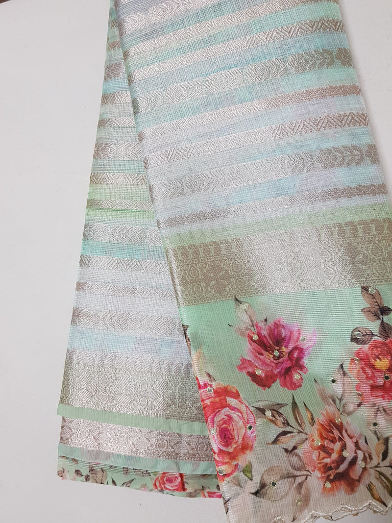 Silk Kota Zari Stripes - Multi Color
