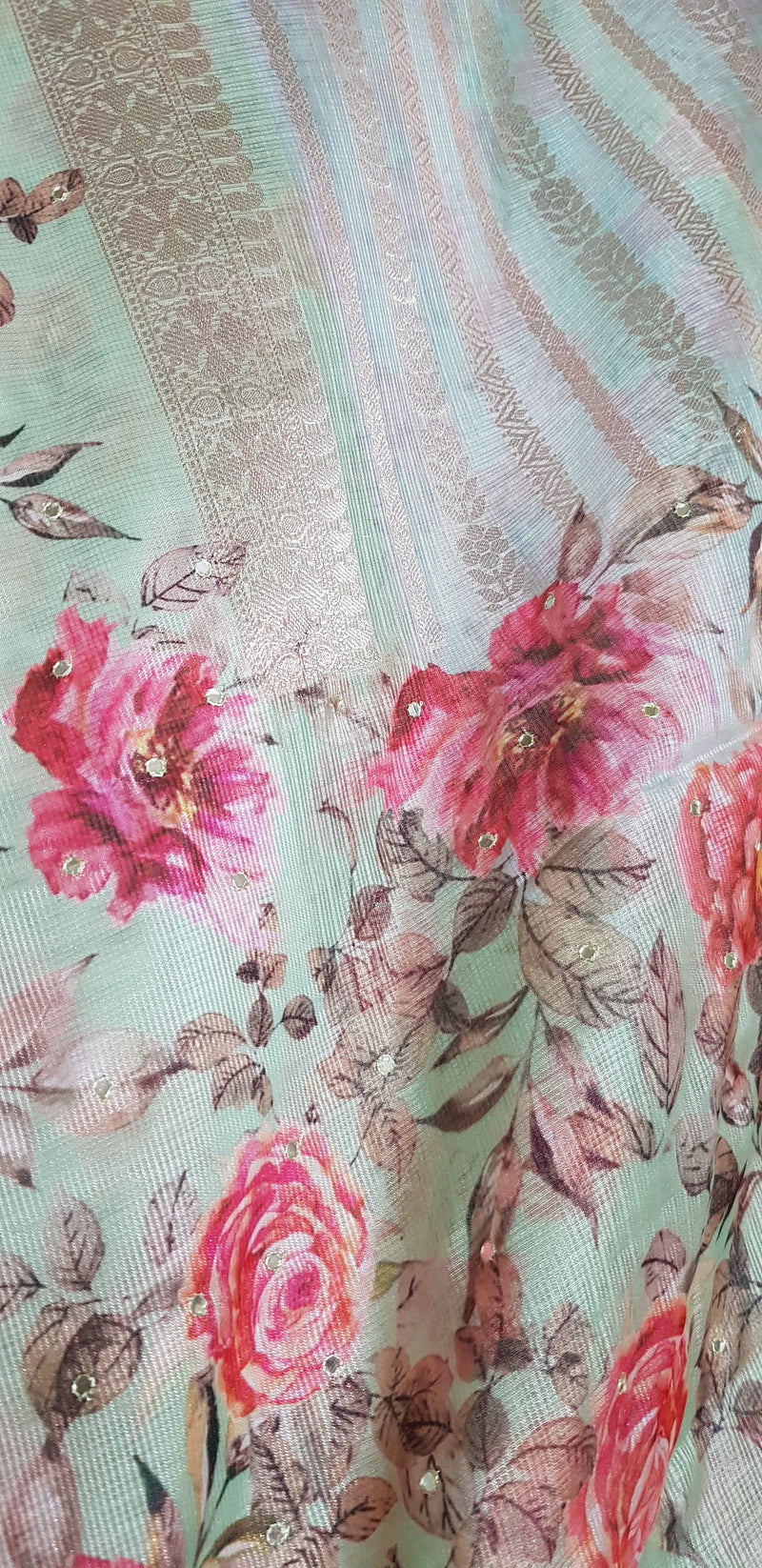 Silk Kota Zari Stripes - Multi Color