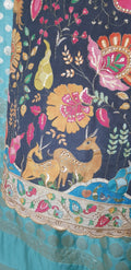 Banarasi Georgette Saree – Antique Gold Zari Buta - Kalamkari Blouse with zari work