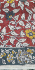 🌸 Kalamkari Kota Cotton Saree – Pure Handcrafted Elegance