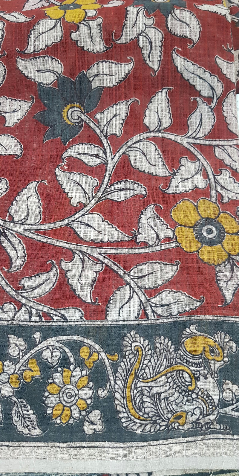 🌸 Kalamkari Kota Cotton Saree – Pure Handcrafted Elegance
