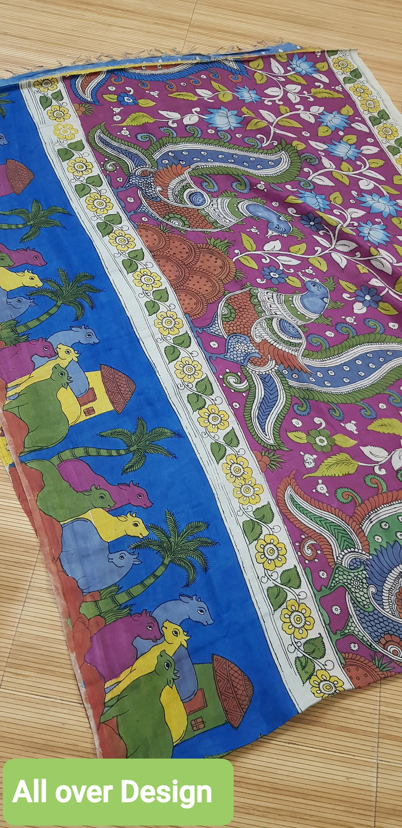 Pure Banarasi Premium Fine Silk Pen Kalamkari Saree