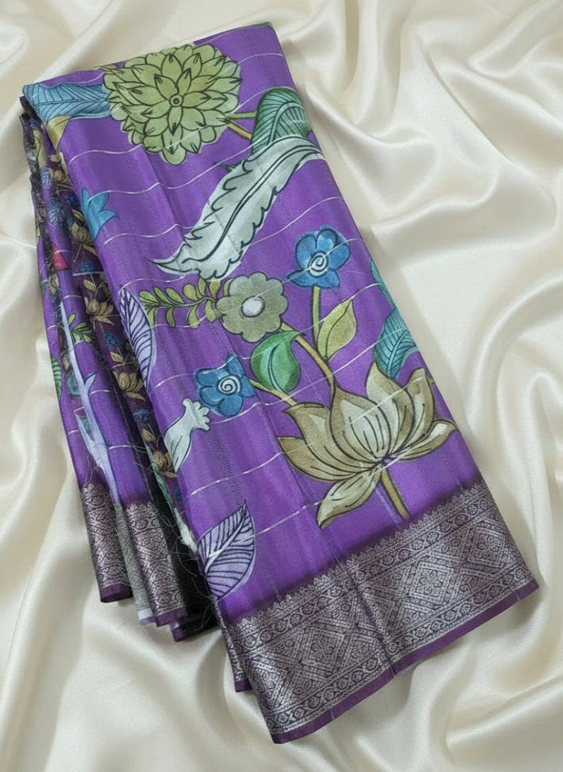 Pure Chinnon Crepe Silk Saree