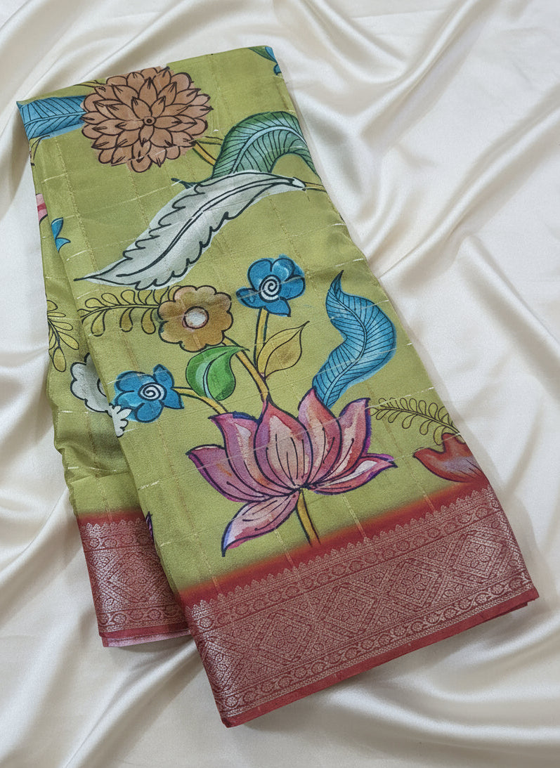 Pure Chinnon Crepe Silk Saree