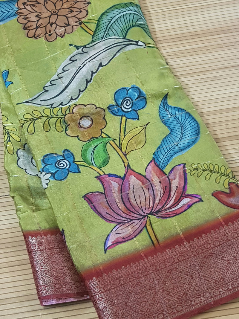 Pure Chinnon Crepe Silk Saree