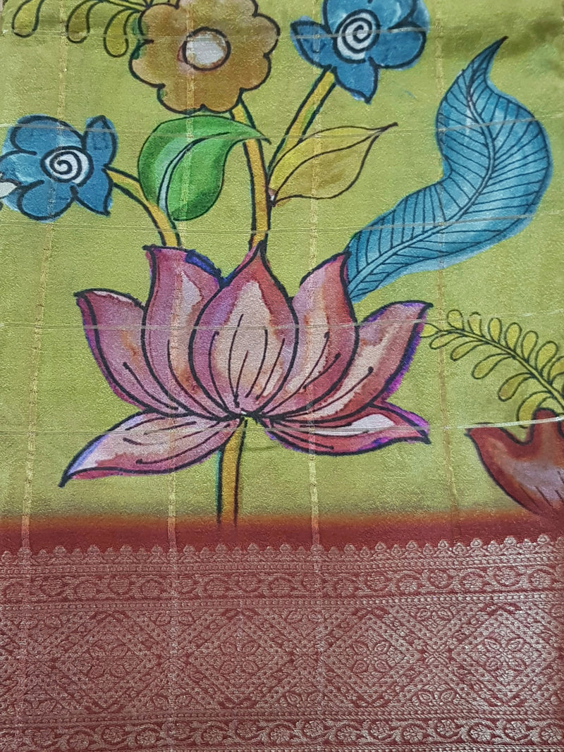 Pure Chinnon Crepe Silk Saree
