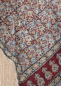 Block Printed Cotton Mulmul Kalamkari Dupatta