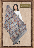 Block Printed Cotton Mulmul Kalamkari Dupatta