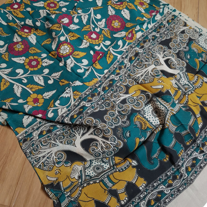 Kalamkari 2 pc set - Cotton Top & Cotton Dupatta