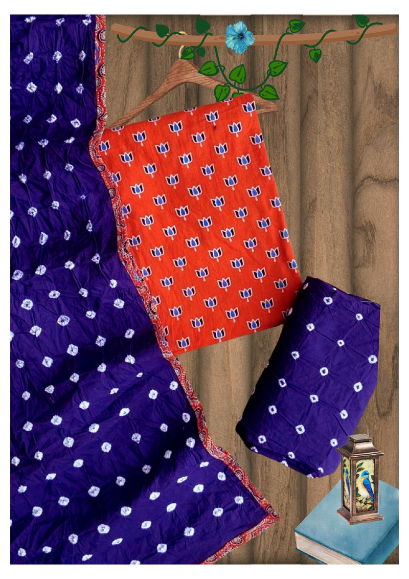 HandCrafted Pure Cotton Ajrakh Designer Dress Material