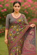 🌸 Kalamkari Kota Cotton Saree – Pure Handcrafted Elegance