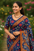 🌸 Kalamkari Kota Cotton Saree – Pure Handcrafted Elegance