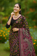 🌸 Kalamkari Kota Cotton Saree – Pure Handcrafted Elegance