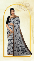 Kalamkari Silk Saree with Zari Border – Handcrafted
