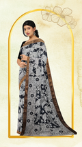 Kalamkari Silk Saree with Zari Border – Handcrafted