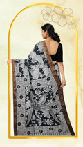 Kalamkari Silk Saree with Zari Border – Handcrafted
