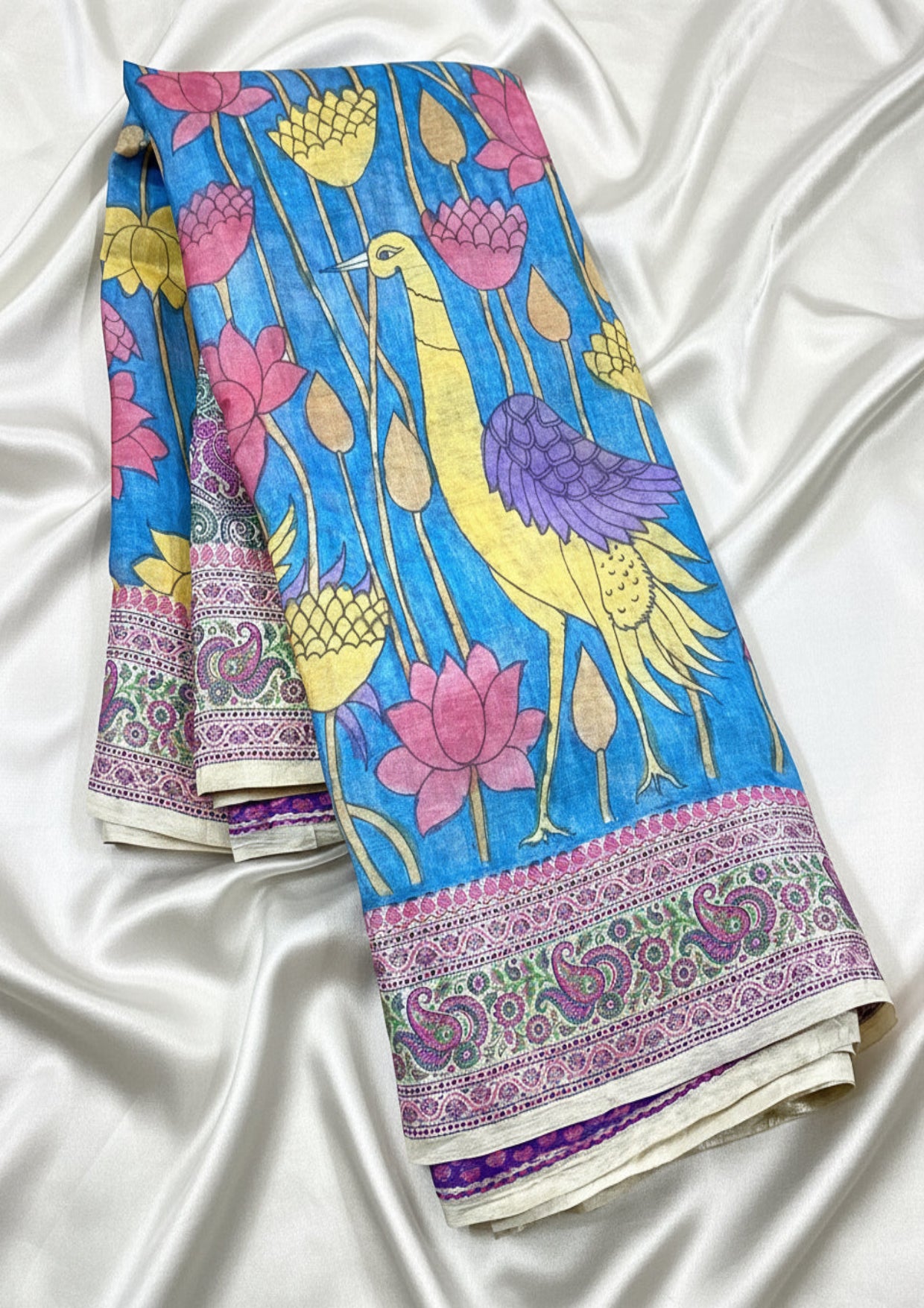 Pure Banarasi Premium Fine Silk Pen Kalamkari Saree