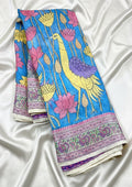 Pure Banarasi Premium Fine Silk Pen Kalamkari Saree