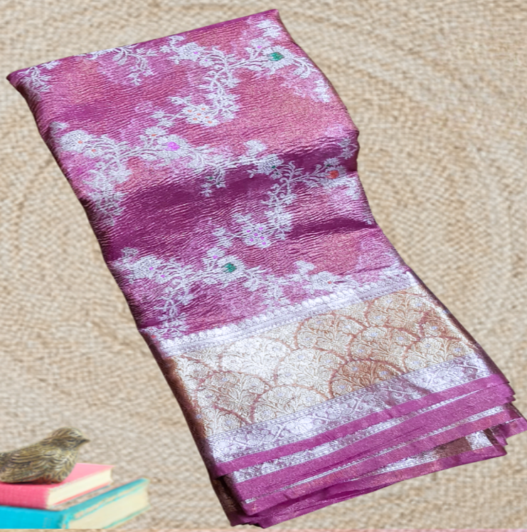Banarasi Crush Tissue Silk Saree