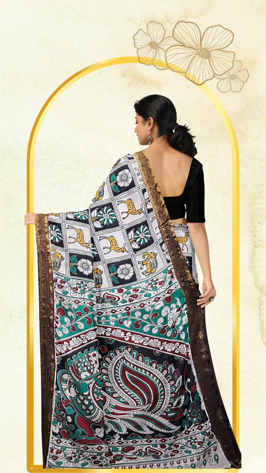 Kalamkari Silk Saree - Handcrafted