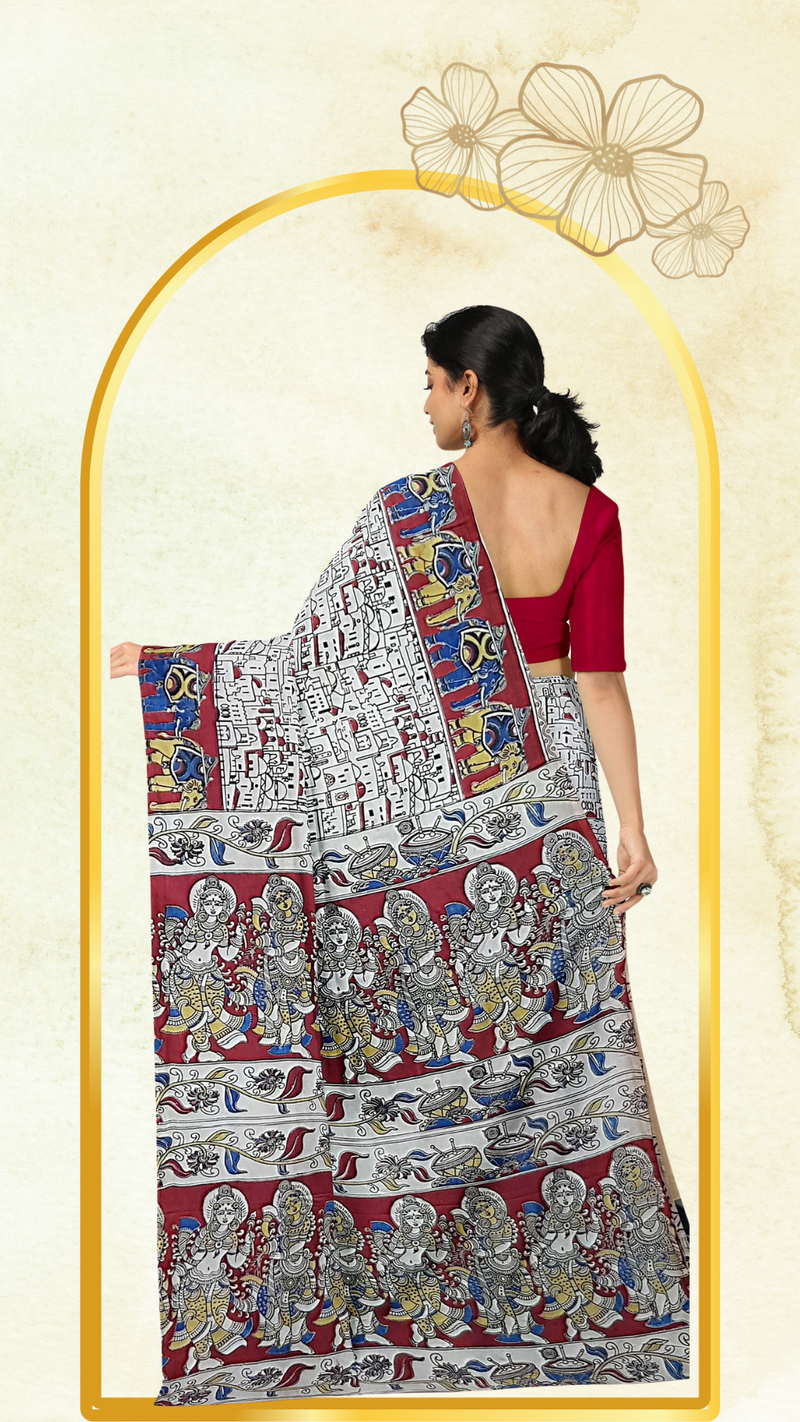 Kalamkari Silk Saree - Handcrafted