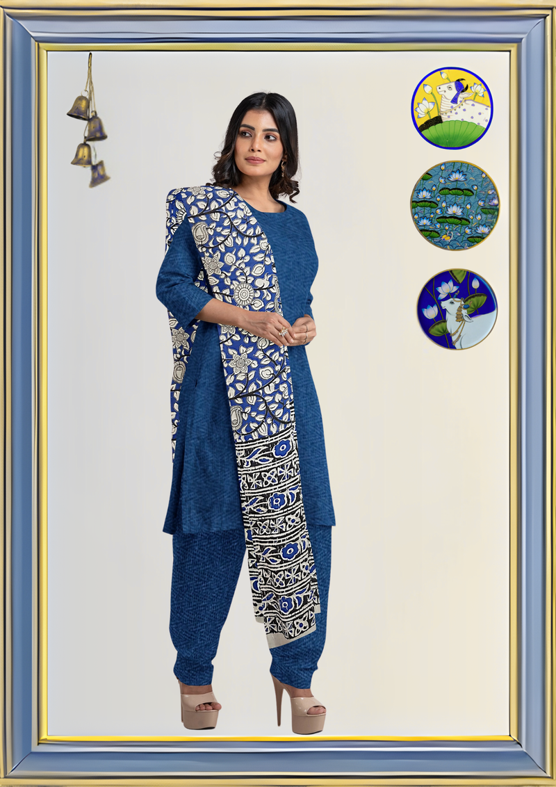 Cotton Dupatta Kalamkari - Handmade