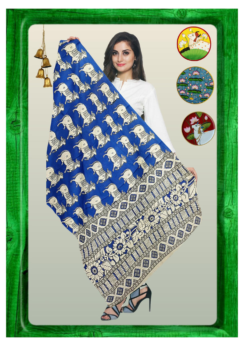 Cotton Dupatta Kalamkari - Handmade