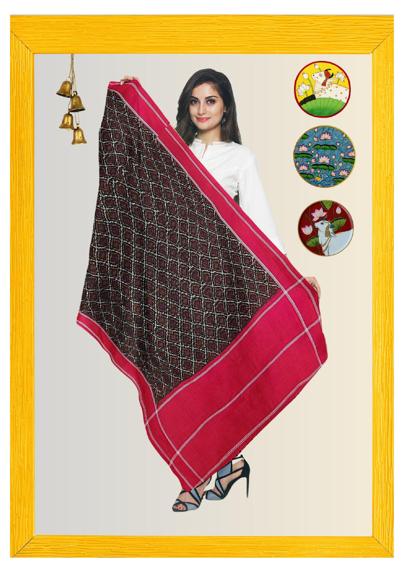 Ikkat Handloom Pochampally Cotton Dupatta