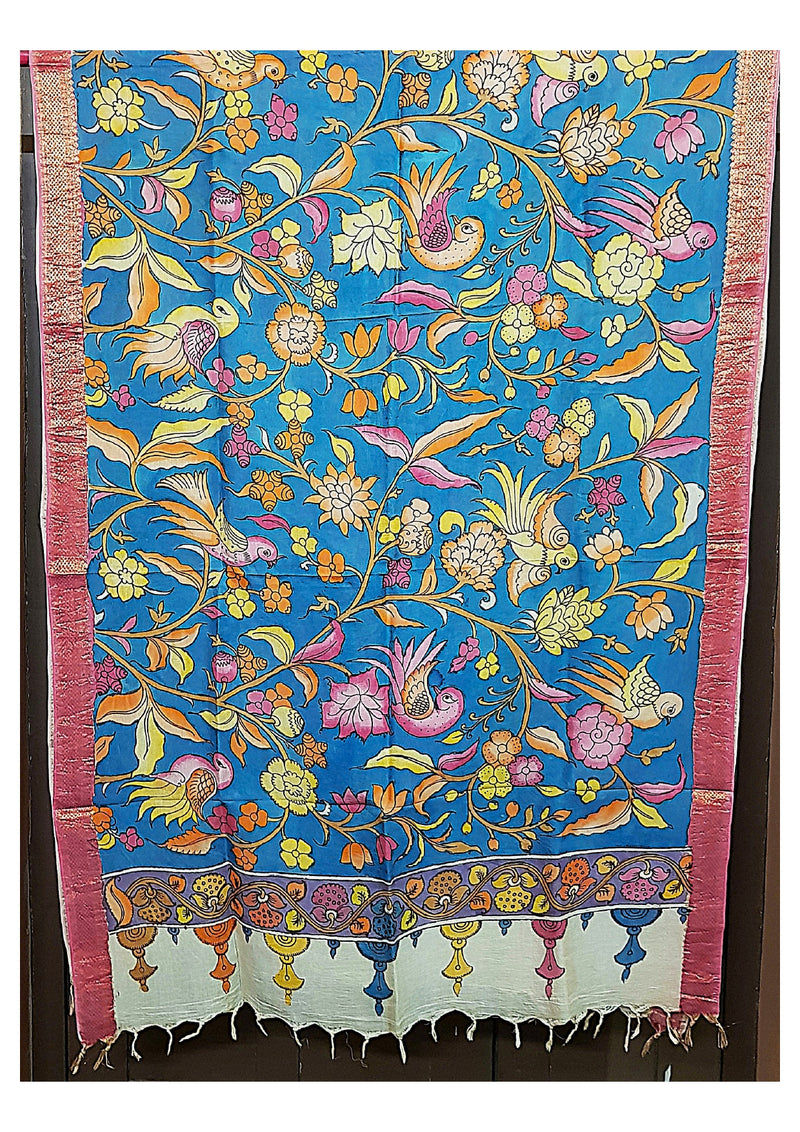 Pen Kalamkari Dupatta - Handcrafted