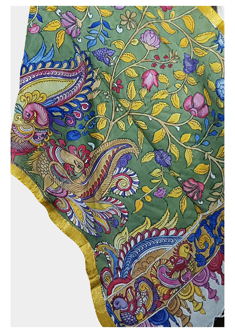 Pen Kalamkari Dupatta - Handcrafted