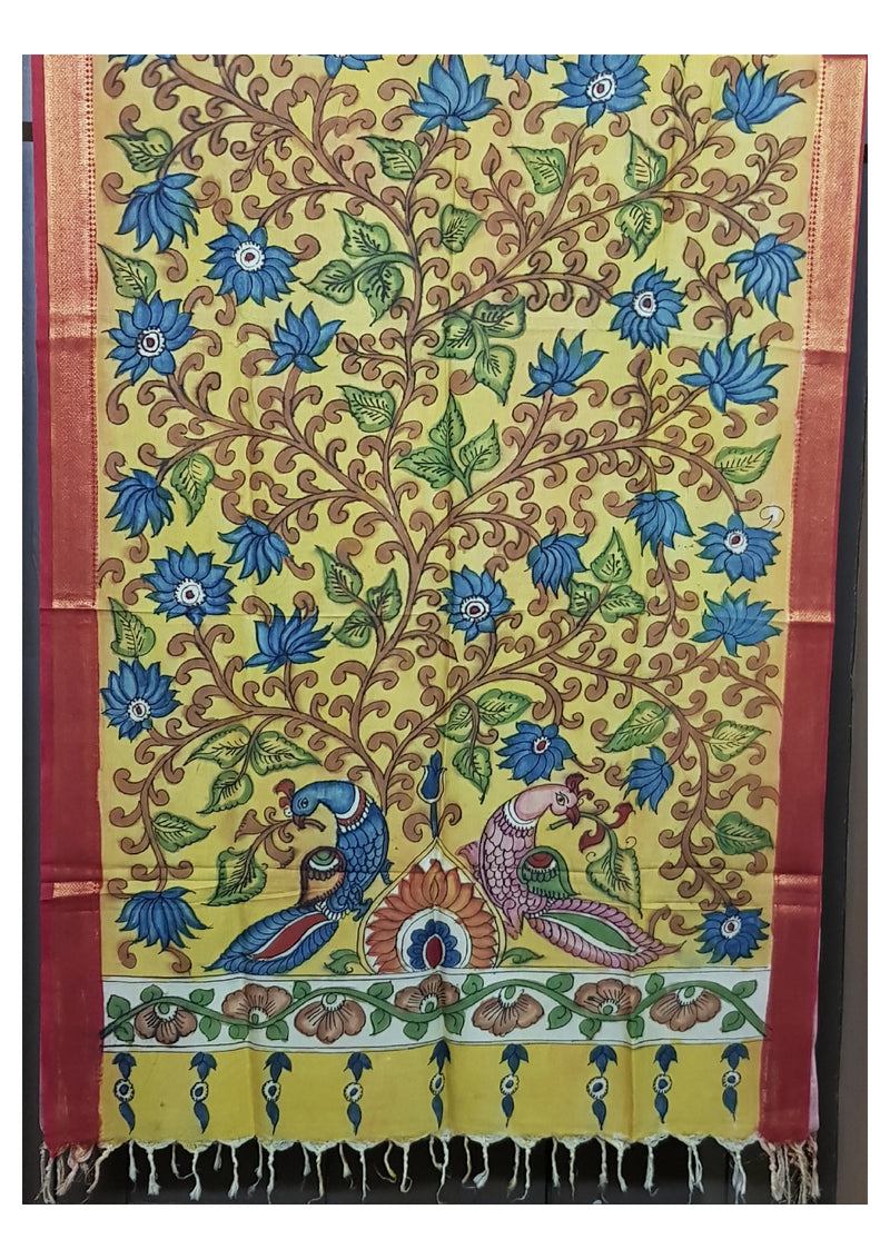Pen Kalamkari Dupatta - Handcrafted