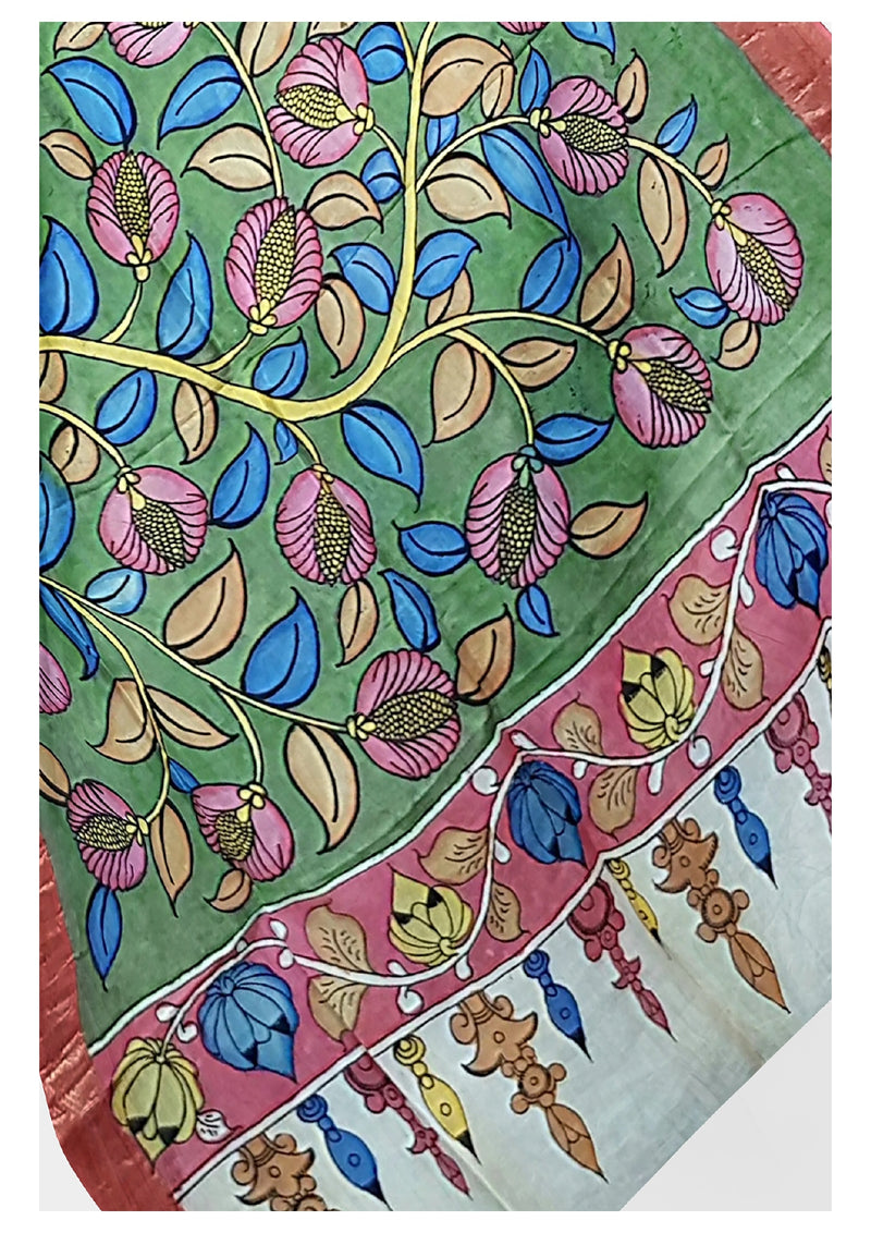 Pen Kalamkari Dupatta - Handcrafted