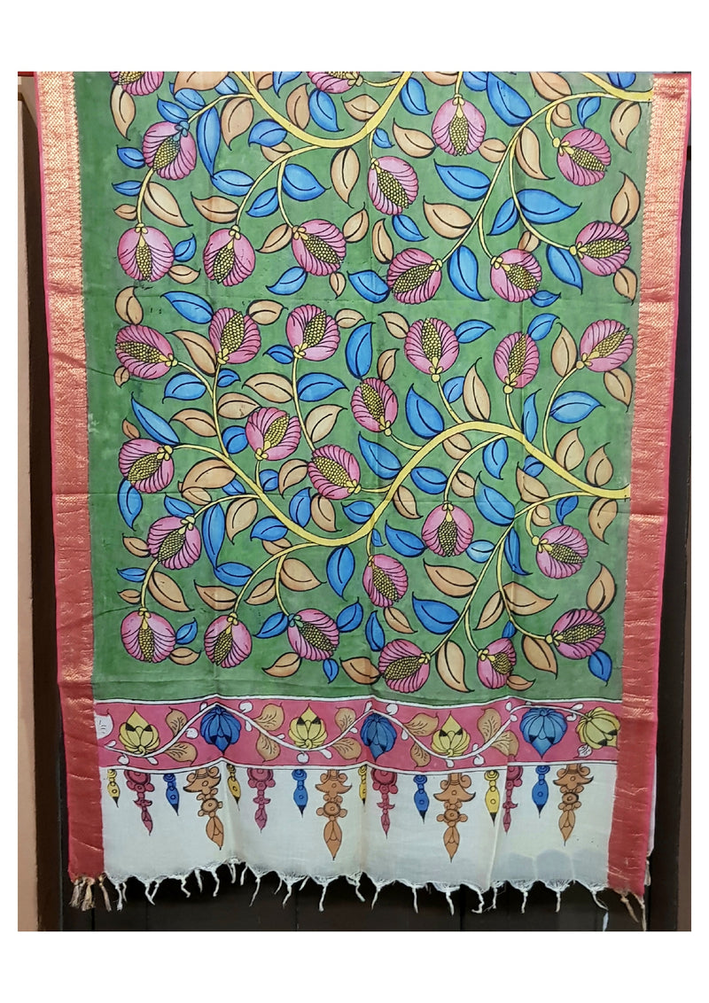 Pen Kalamkari Dupatta - Handcrafted
