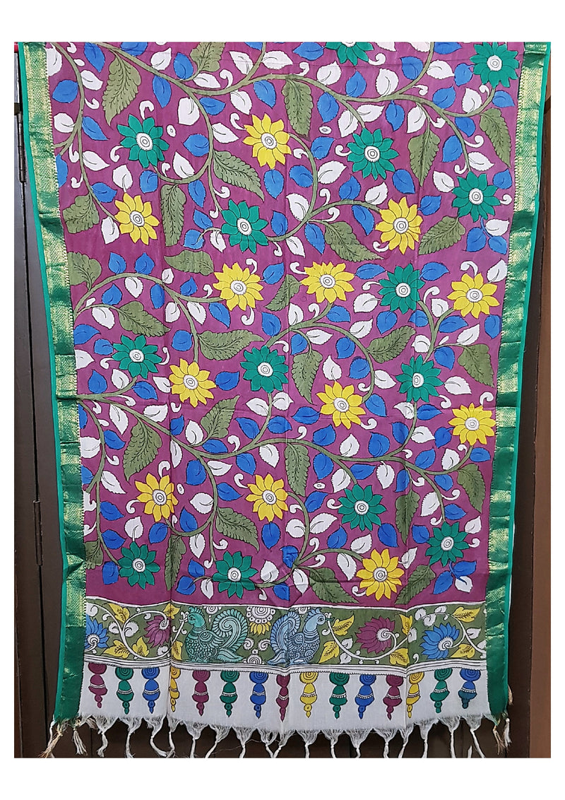 Pen Kalamkari Dupatta - Handcrafted