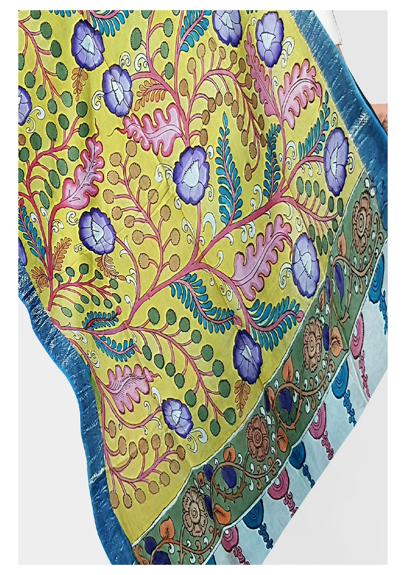 Pen Kalamkari Dupatta - Handcrafted