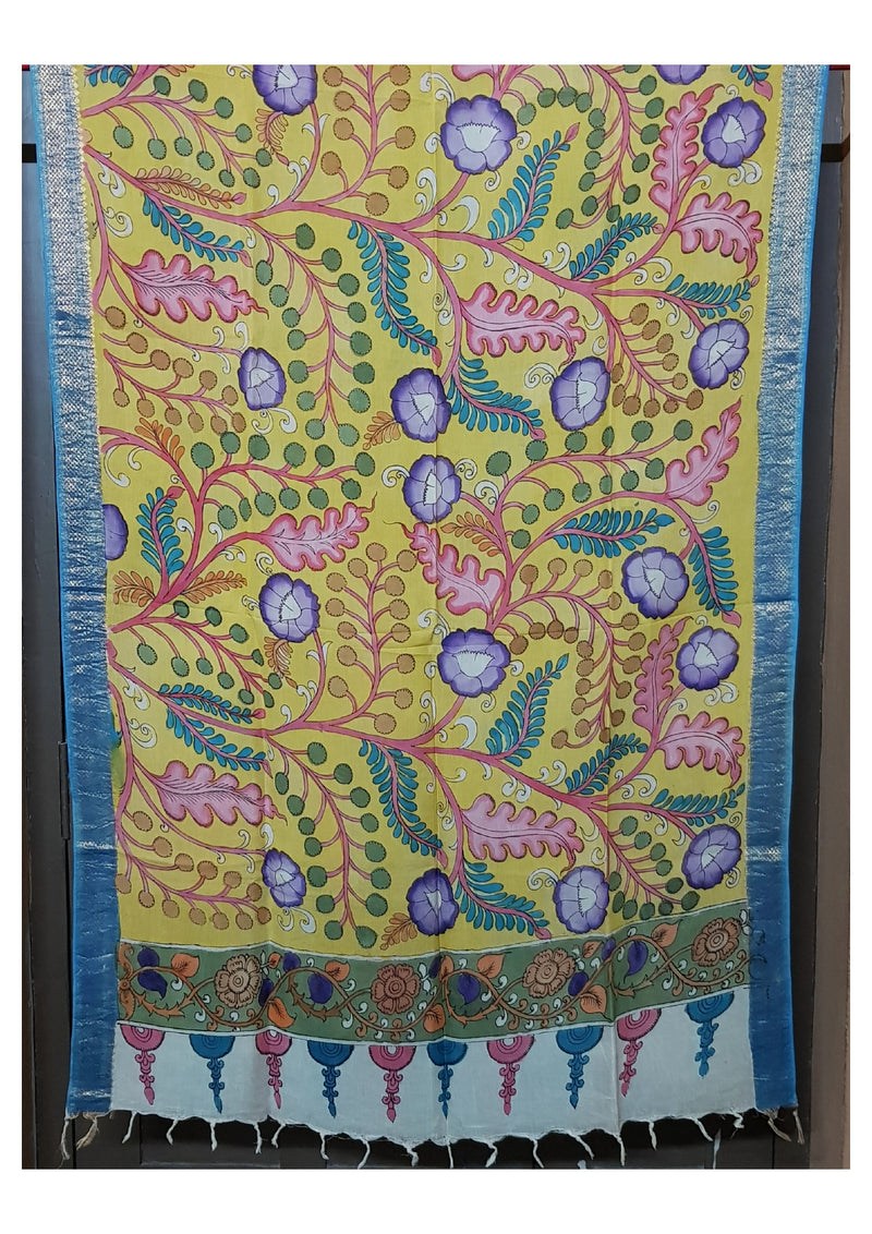 Pen Kalamkari Dupatta - Handcrafted