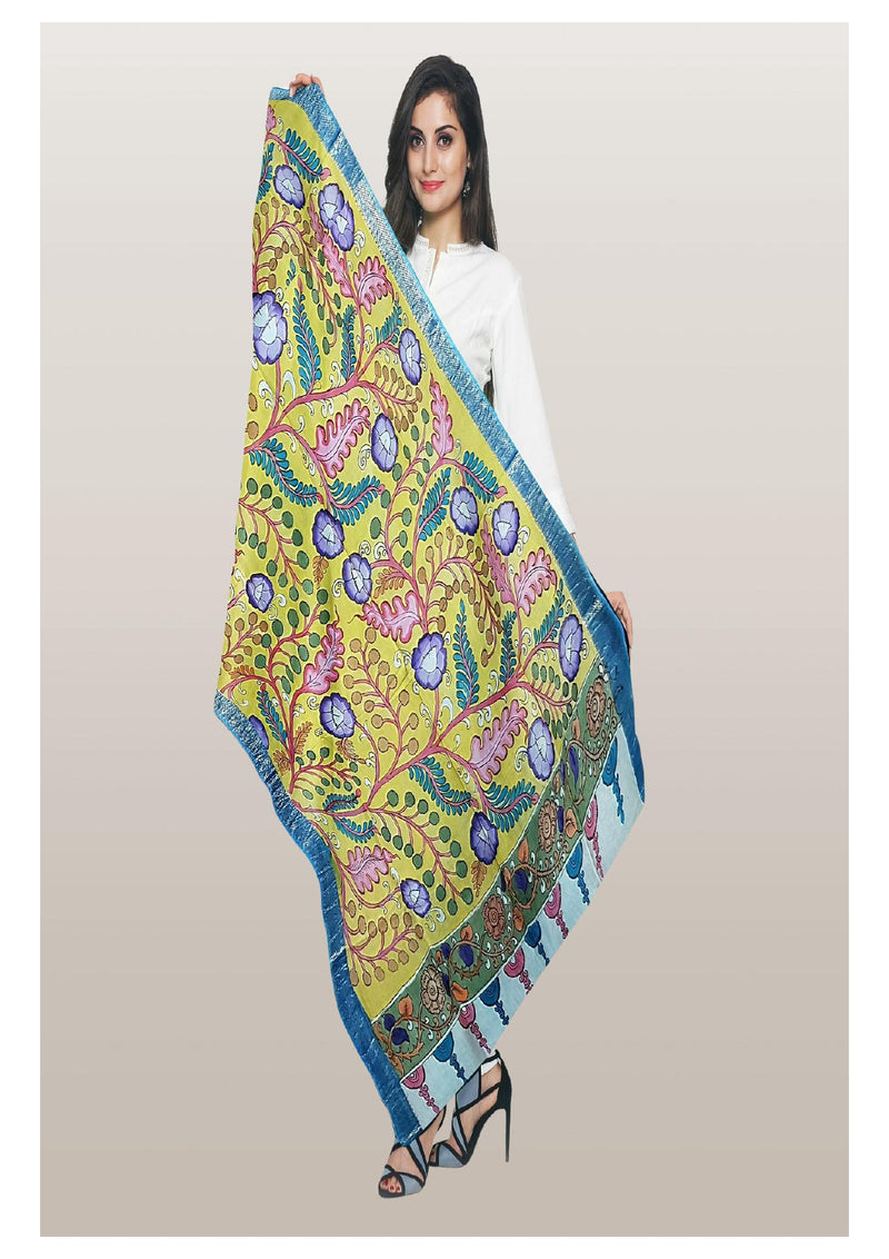 Pen Kalamkari Dupatta - Handcrafted