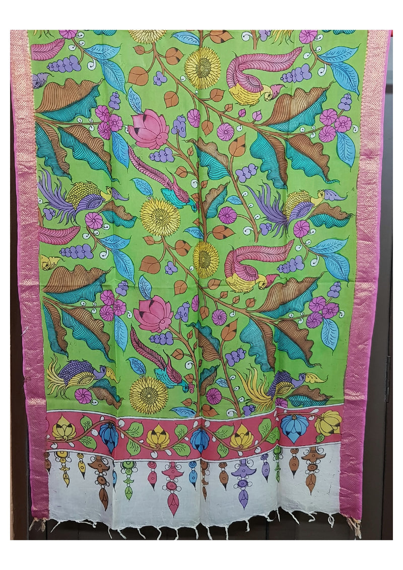 Pen Kalamkari Dupatta - Handcrafted