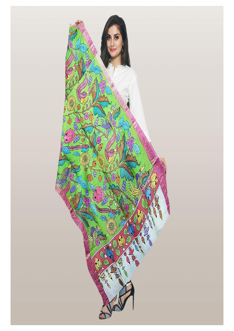 Pen Kalamkari Dupatta - Handcrafted
