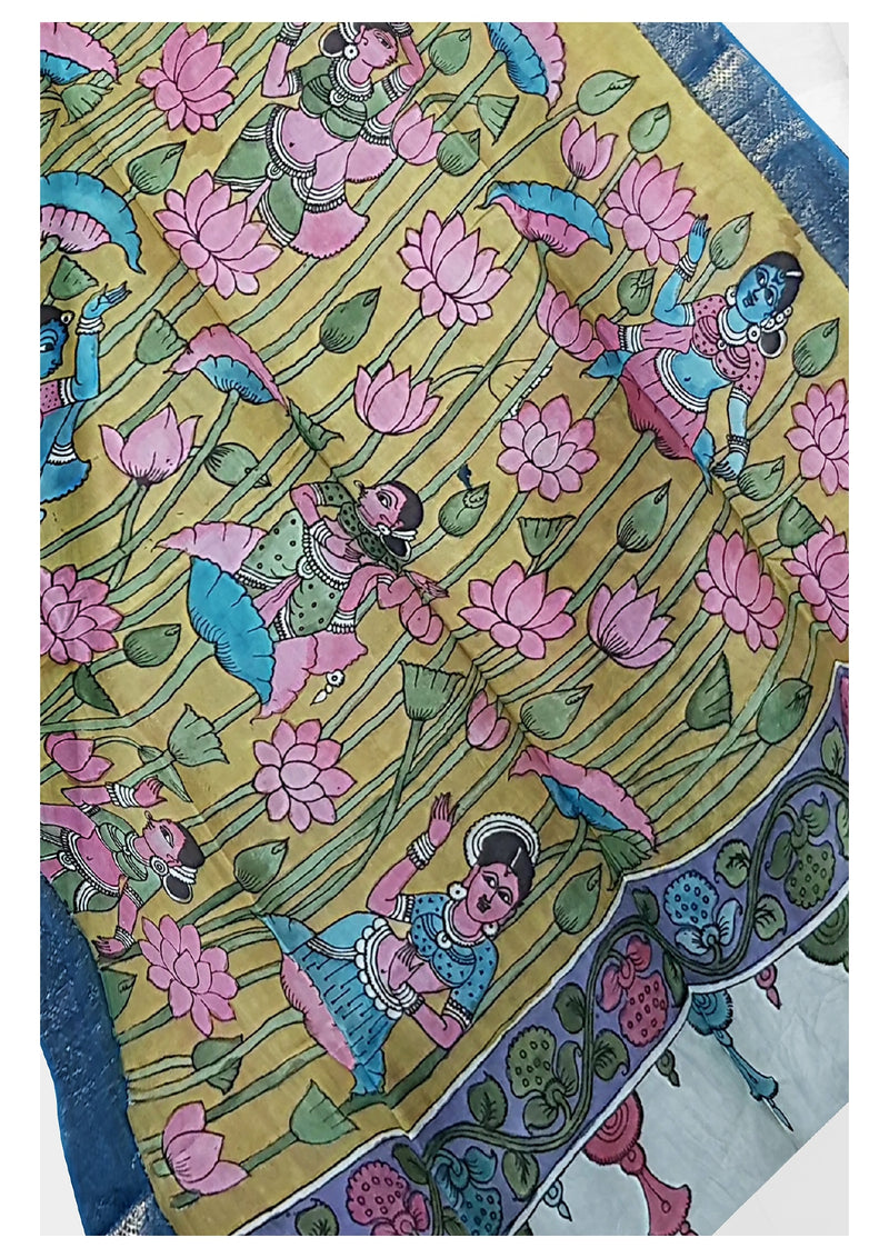 Pen Kalamkari Dupatta - Handcrafted