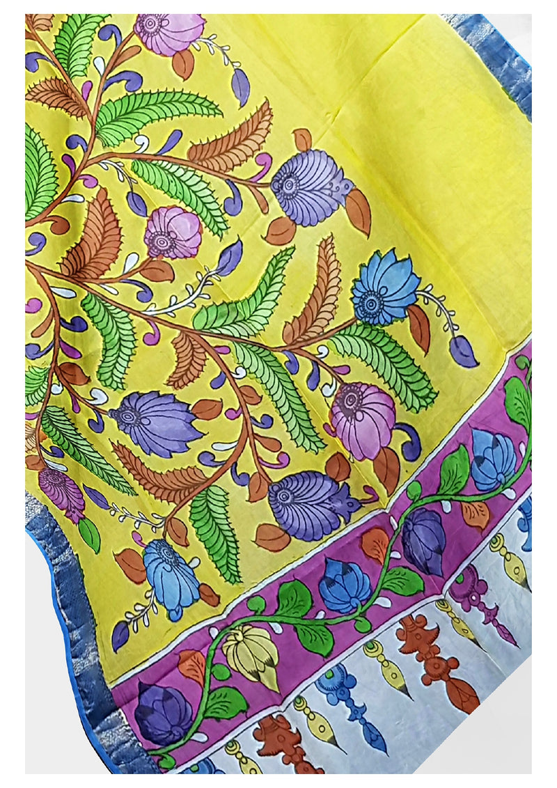 Pen Kalamkari Dupatta - Handcrafted